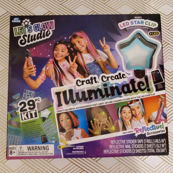 Sky Castle Let's Glow Studio - DIY Art/Crafts Influencer Video Creator Kit NEW - Picture 9 of 11